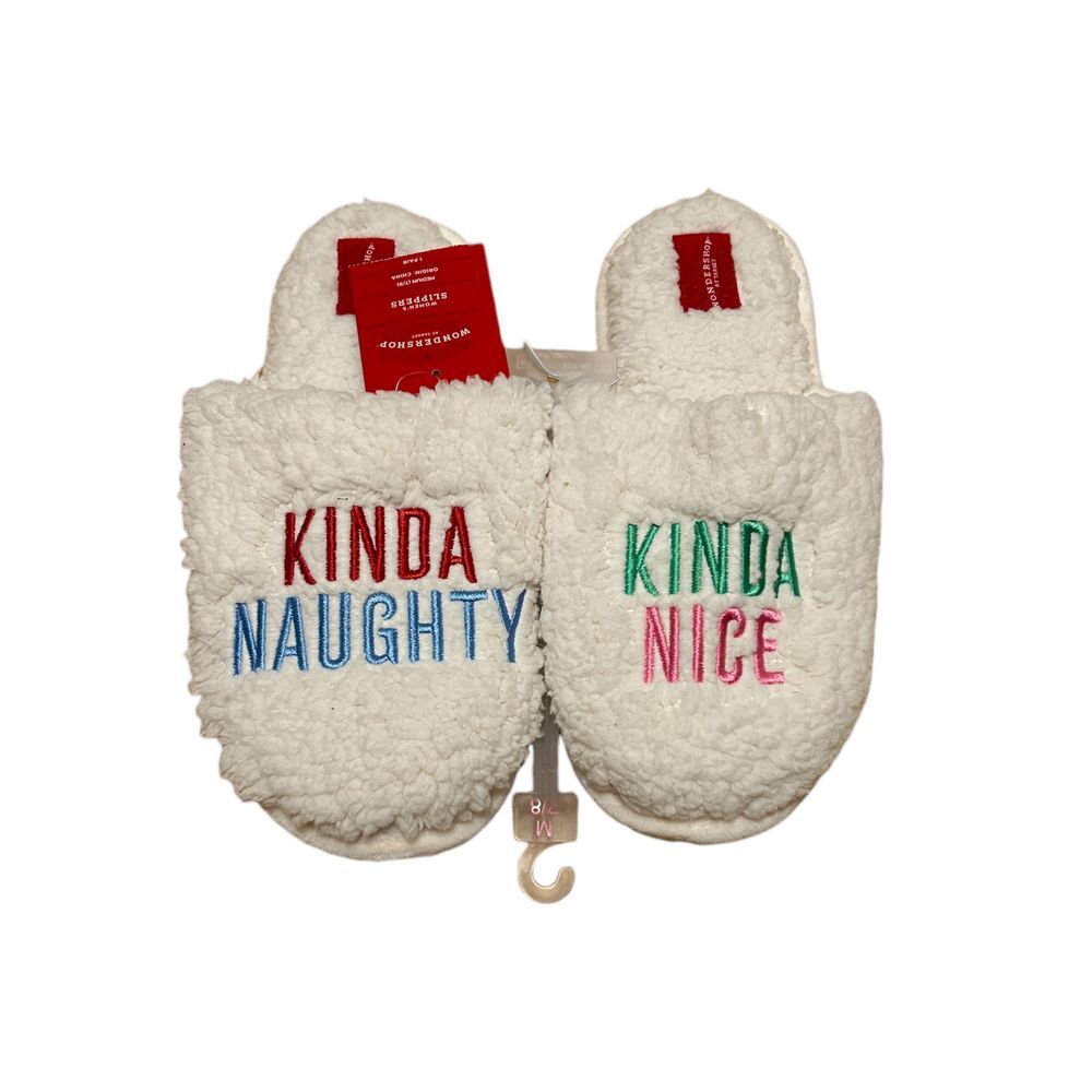 Christmas Slippers 7/8 house shoes gift‎ holiday present Chinese White Elephant